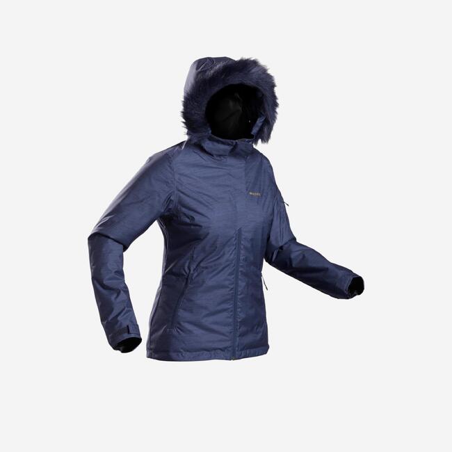 WOMEN'S SKI JACKET 180 NAVY BLUE