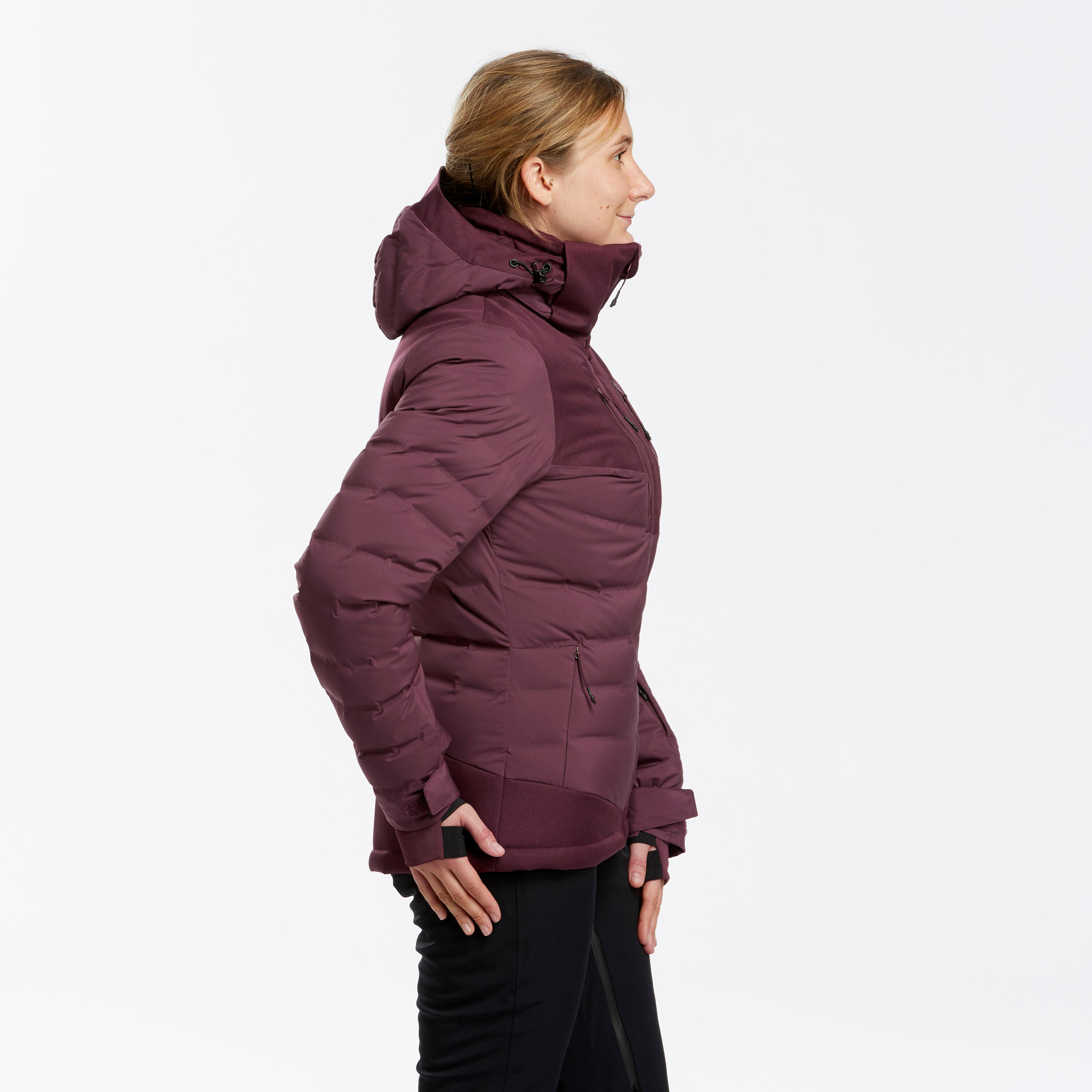 Chaqueta de Nieve Ski y Snowboard Mujer - Wedze 900 Impermeable Burdeo 10/17