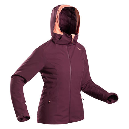Куртка жіноча 500 для трасового катання темно-бордова