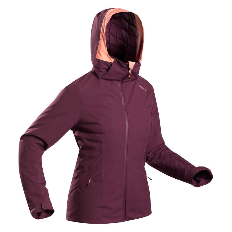 Skijacke 500 Damen bordeaux