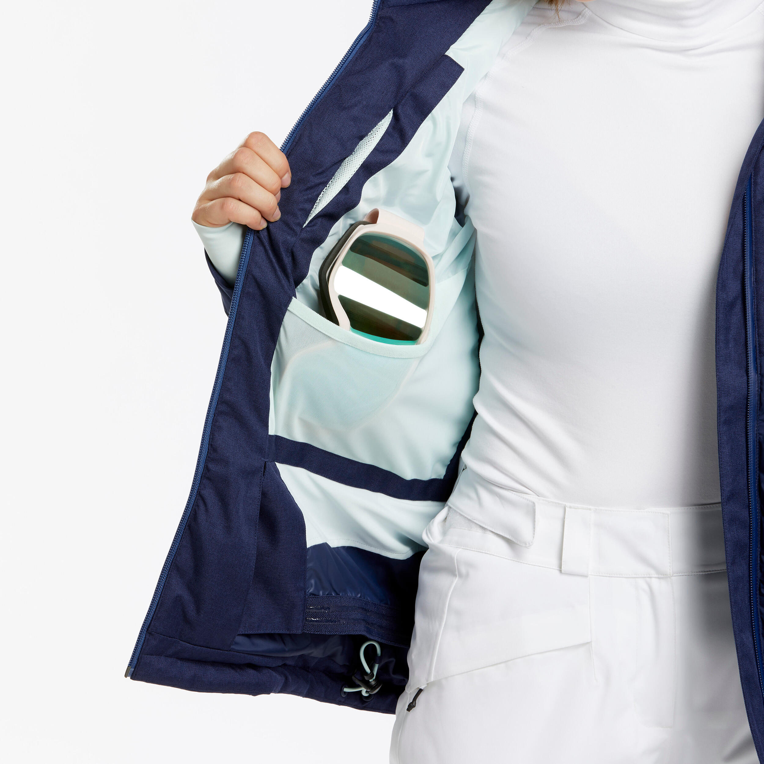 Gebraucht - Skijacke Daunenjacke Damen warm - 900 marineblau  10/13