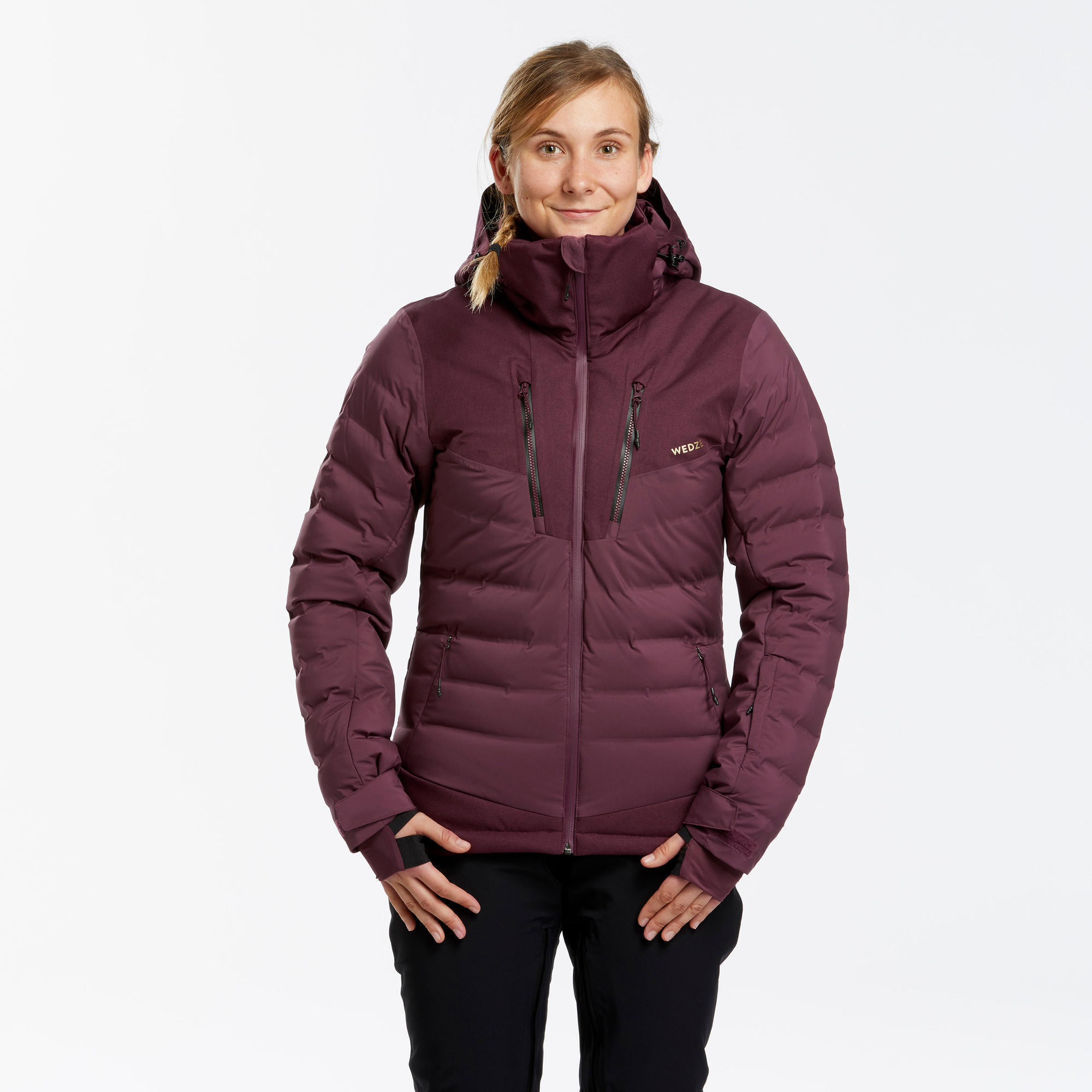 Chaqueta de Nieve Ski y Snowboard Mujer - Wedze 900 Impermeable Burdeo 7/17