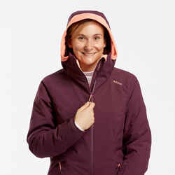 Women’s Warm Ski Jacket 500 - Burgundy