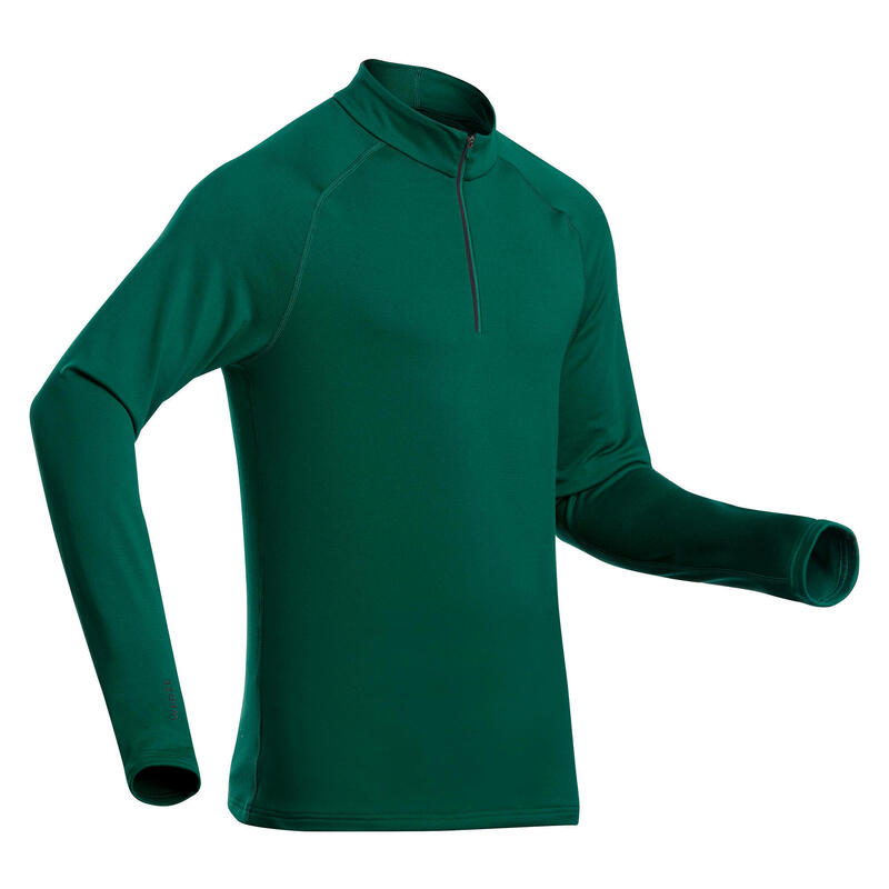 Sous-vêtement de ski homme 500 1/2 zip haut vert