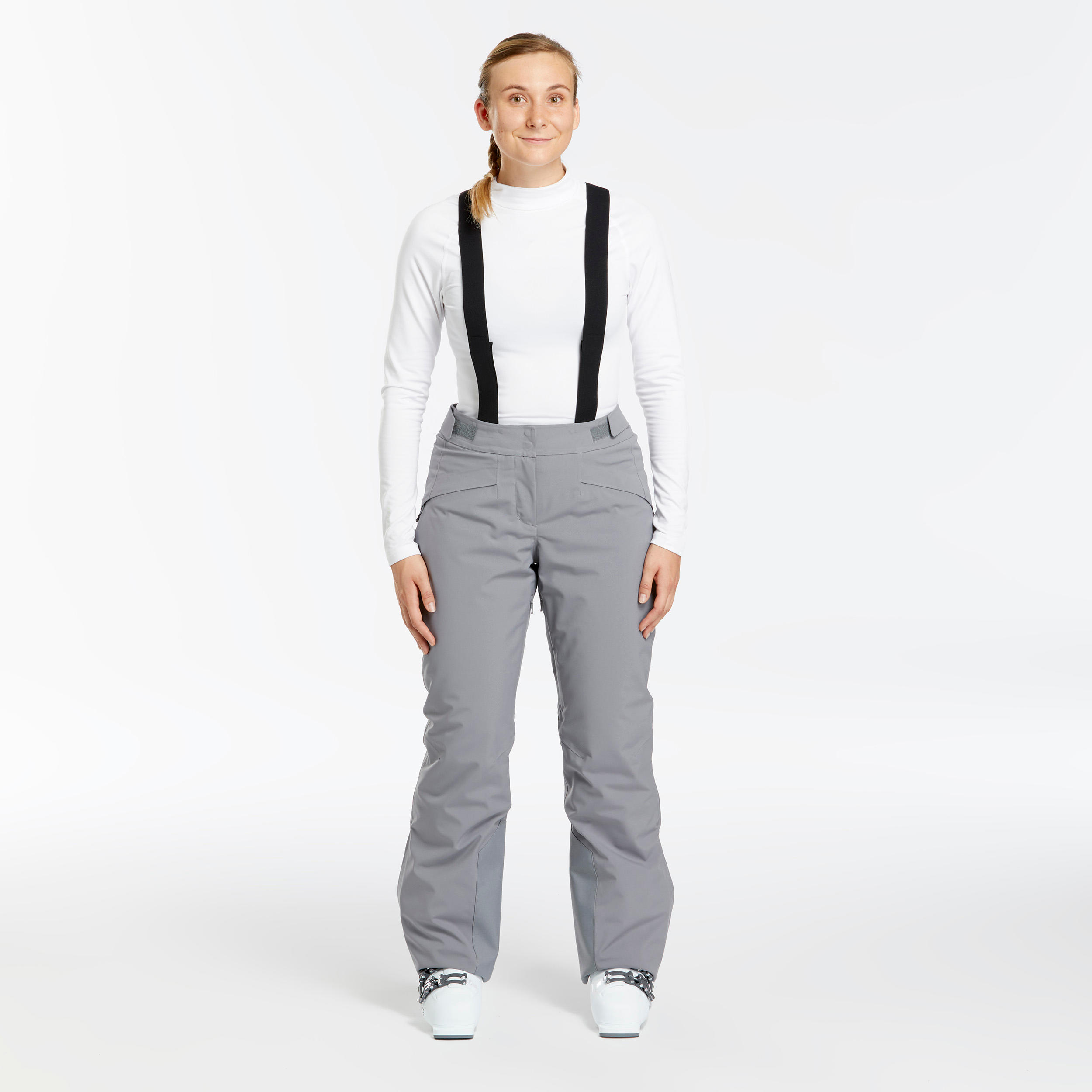 Women's Downhill Ski Pants - 580 Grey - WEDZE