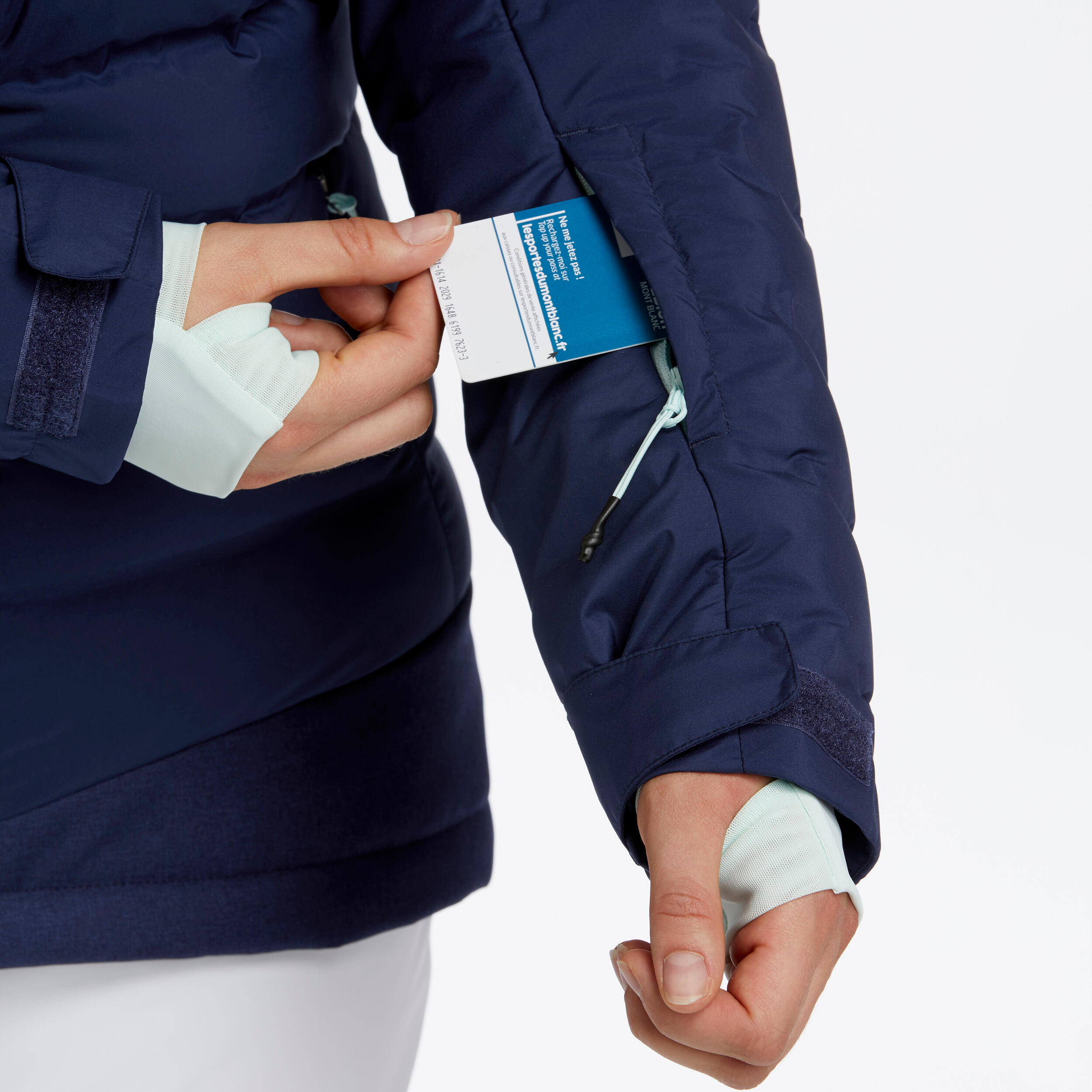 Gebraucht - Skijacke Daunenjacke Damen warm - 900 marineblau  6/13