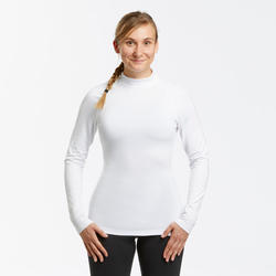 Camiseta térmica interior de esquí y nieve mujer wedze ski 500 blanco