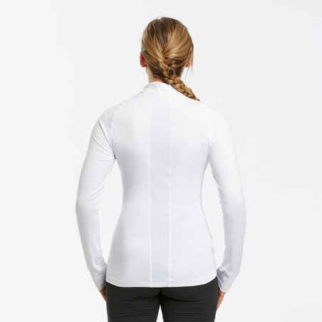 Moteriški apatiniai slidinėjimo marškinėliai „500“, balti