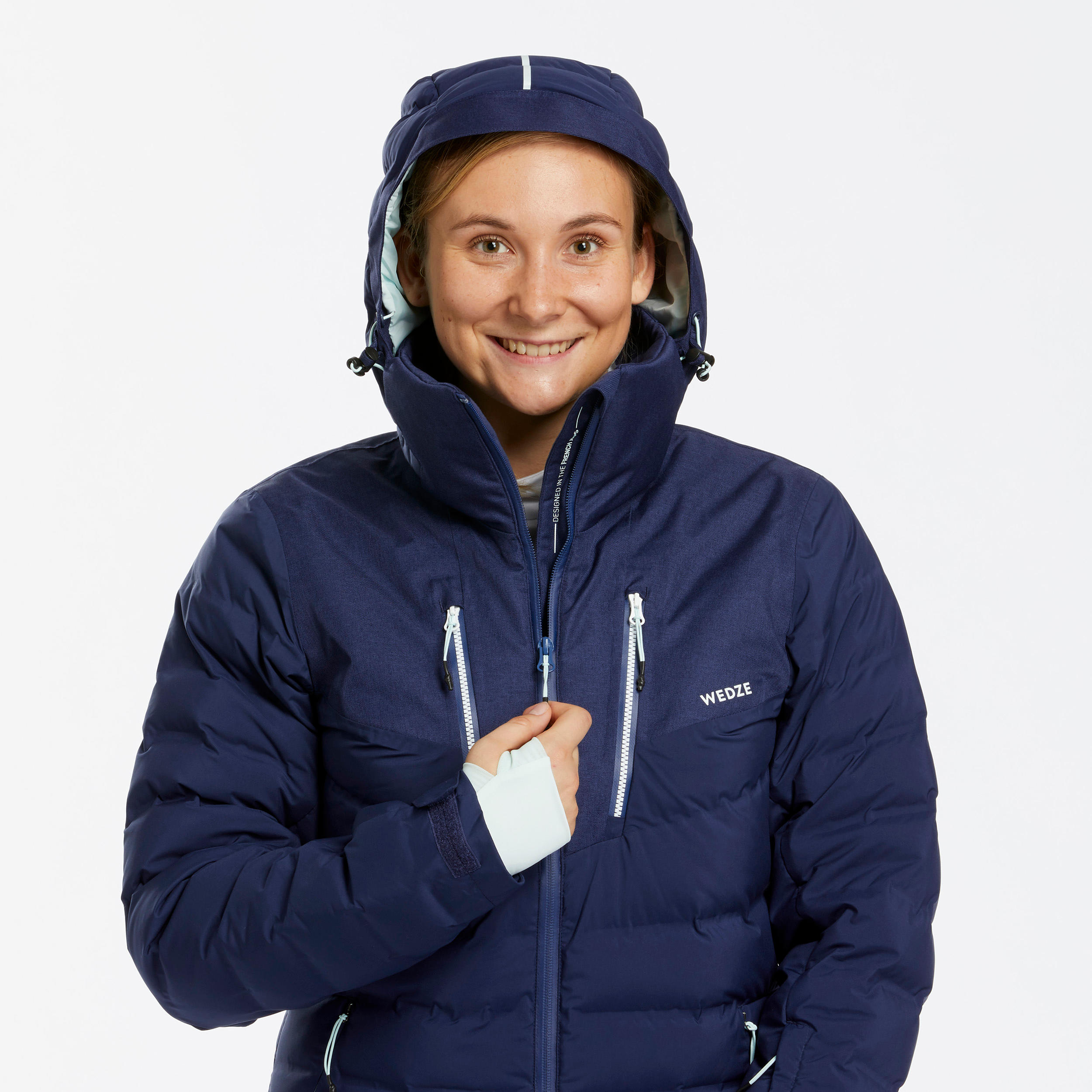 Gebraucht - Skijacke Daunenjacke Damen warm - 900 marineblau  8/13