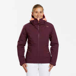 Women’s Warm Ski Jacket 500 - Burgundy