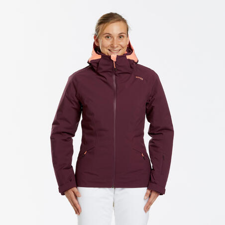 Куртка жіноча 500 для трасового катання темно-бордова