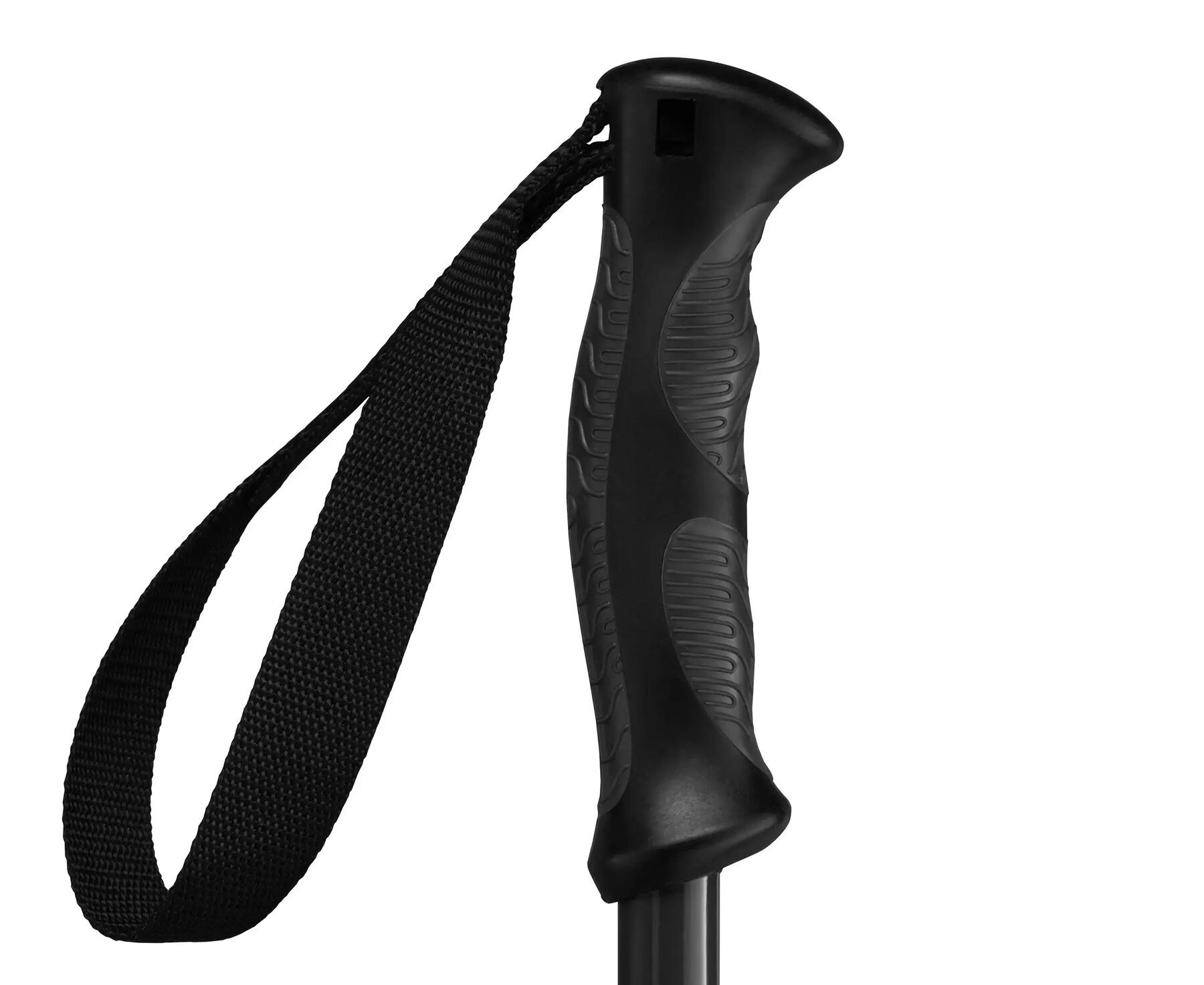 A ski pole grip with a dual material construction