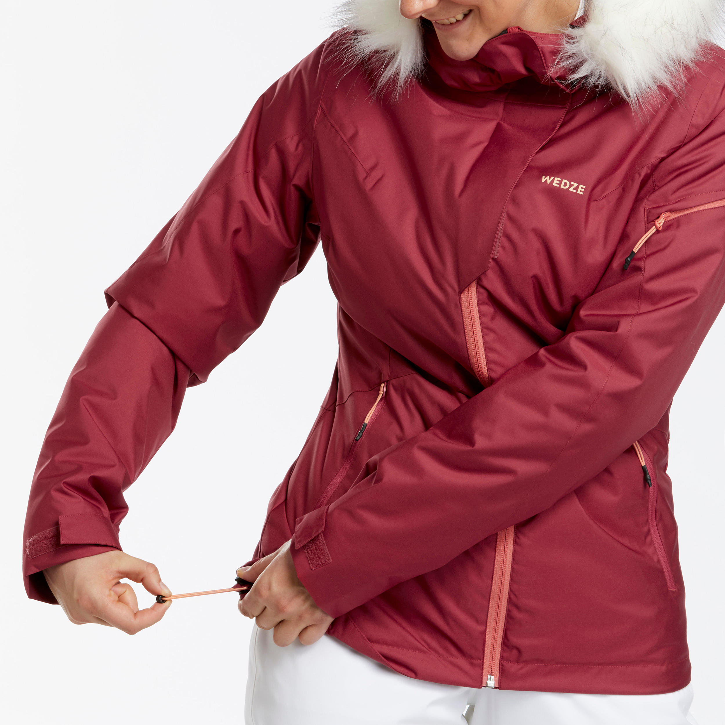 Women's ski jacket 180 - red - Decathlon
