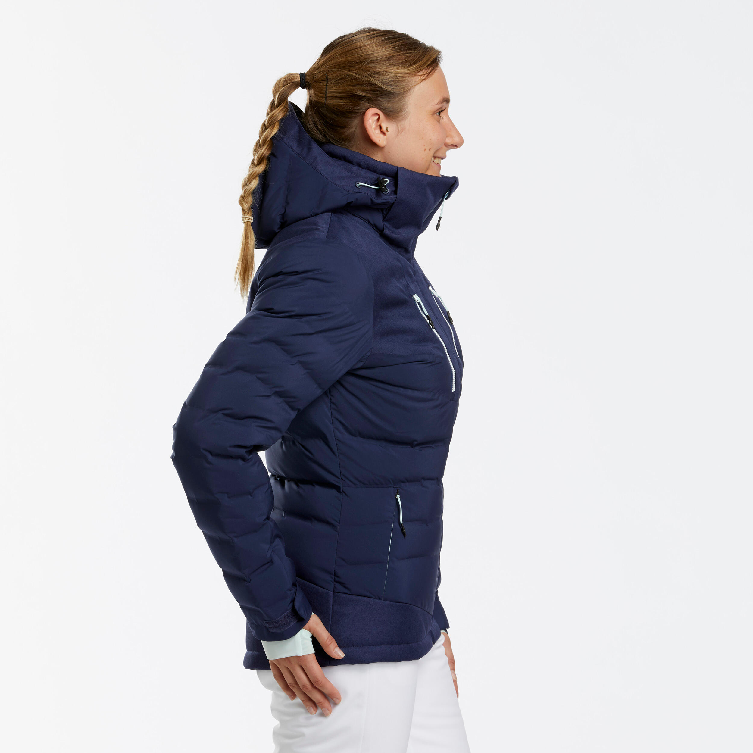 Gebraucht - Skijacke Daunenjacke Damen warm - 900 marineblau  4/13