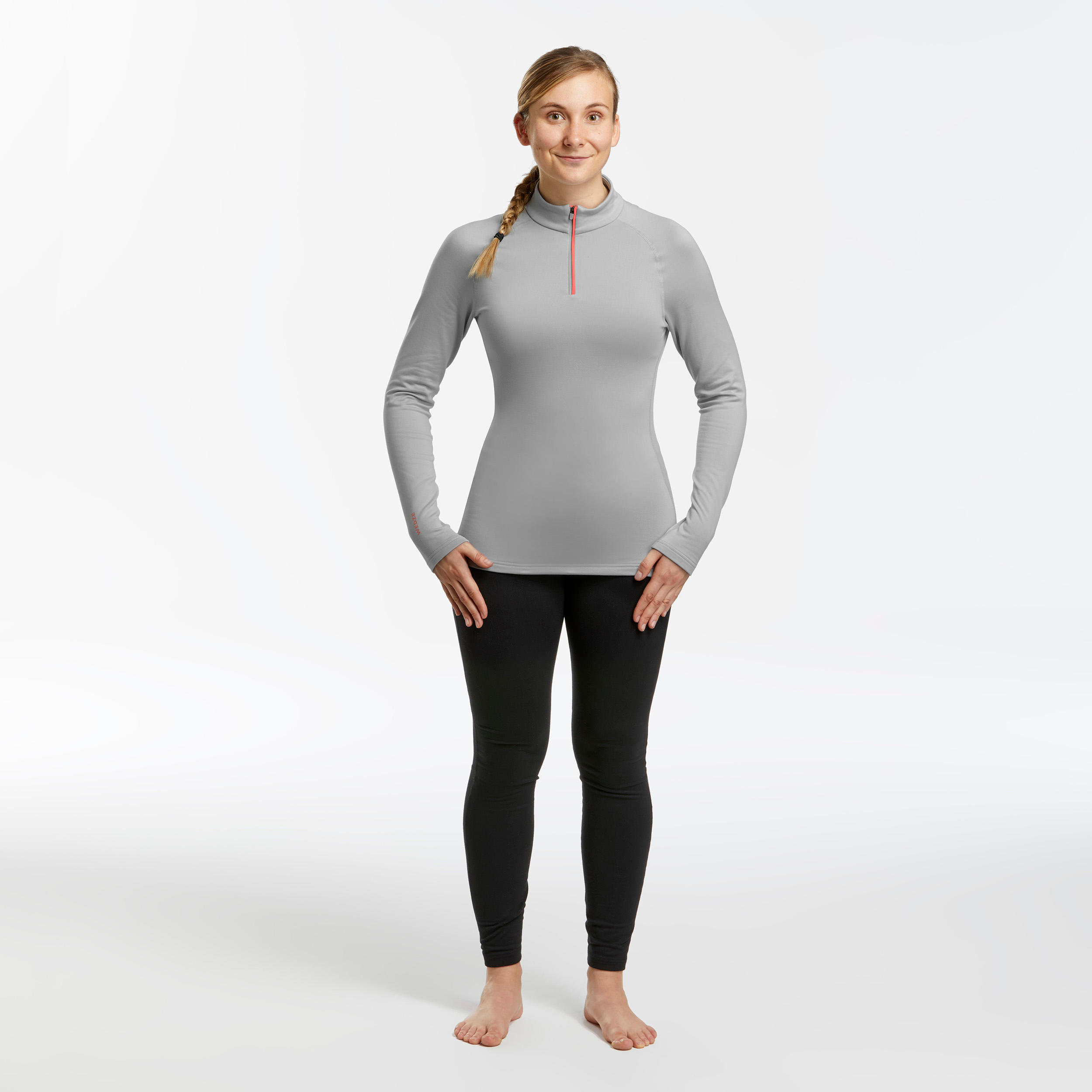 Women's Ski Base Layer Top 500 1/2 Zip 