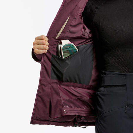 Куртка жіноча 900 Warm для трасового катання темно-бордова