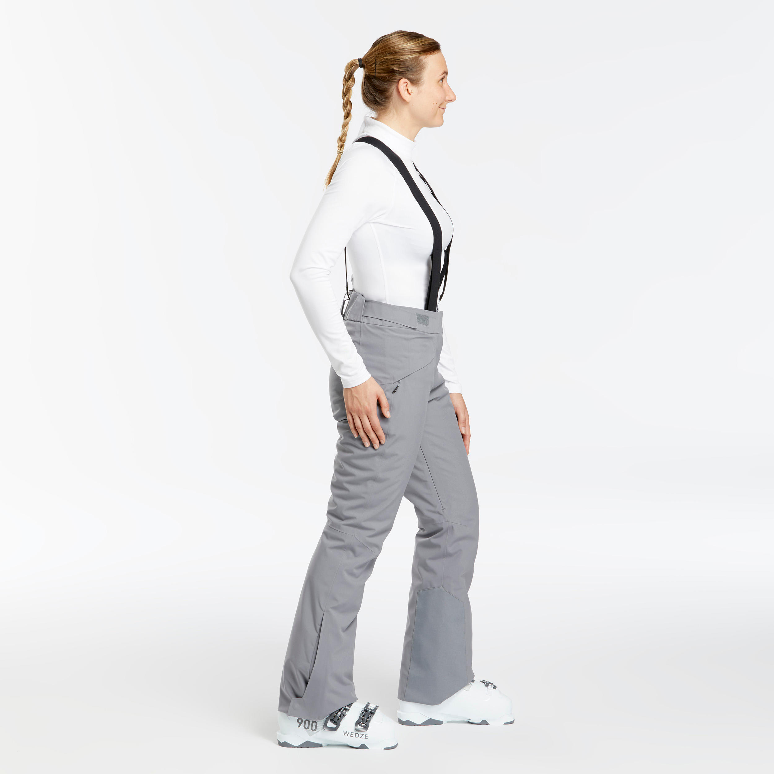 Women's Downhill Ski Pants - 580 Grey - WEDZE