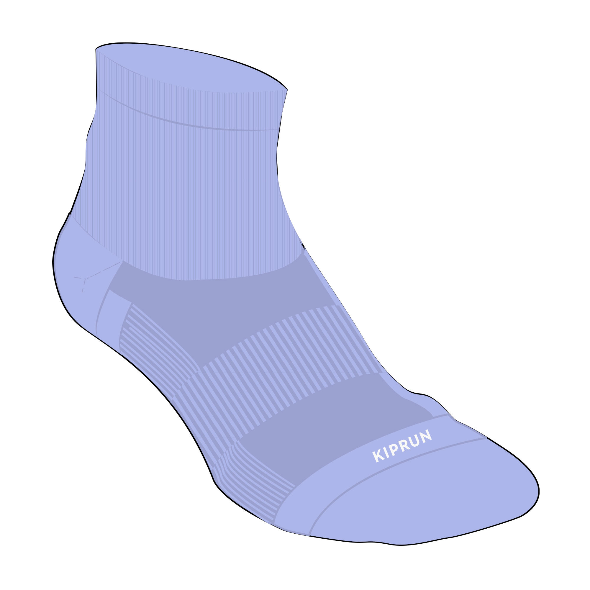 

Run500 Running Mid Socks 2-Pack - Lavender -  By KIPRUN | Decathlon, Violet