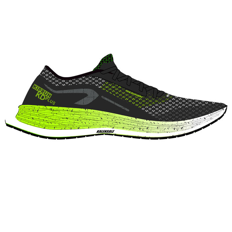 CHAUSSURES DE RUNNING HOMME DYNAMIQUE KIPRUN KD500 NOIR VERT