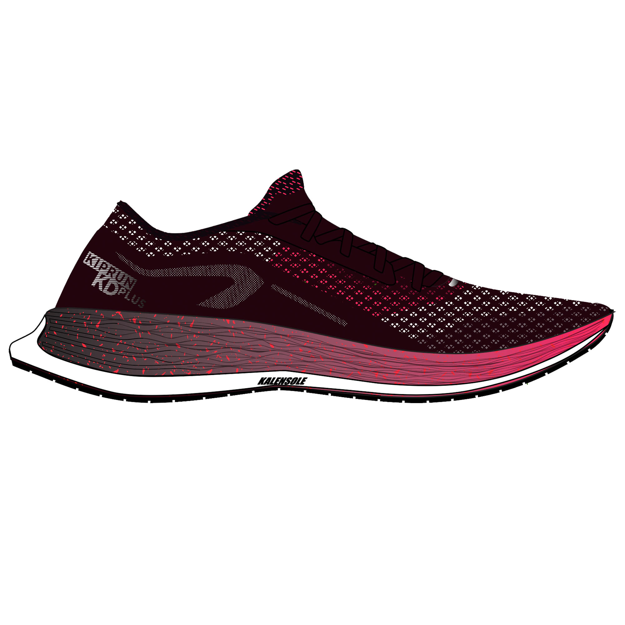 Men's Marathon Running Shoes- Black/Red