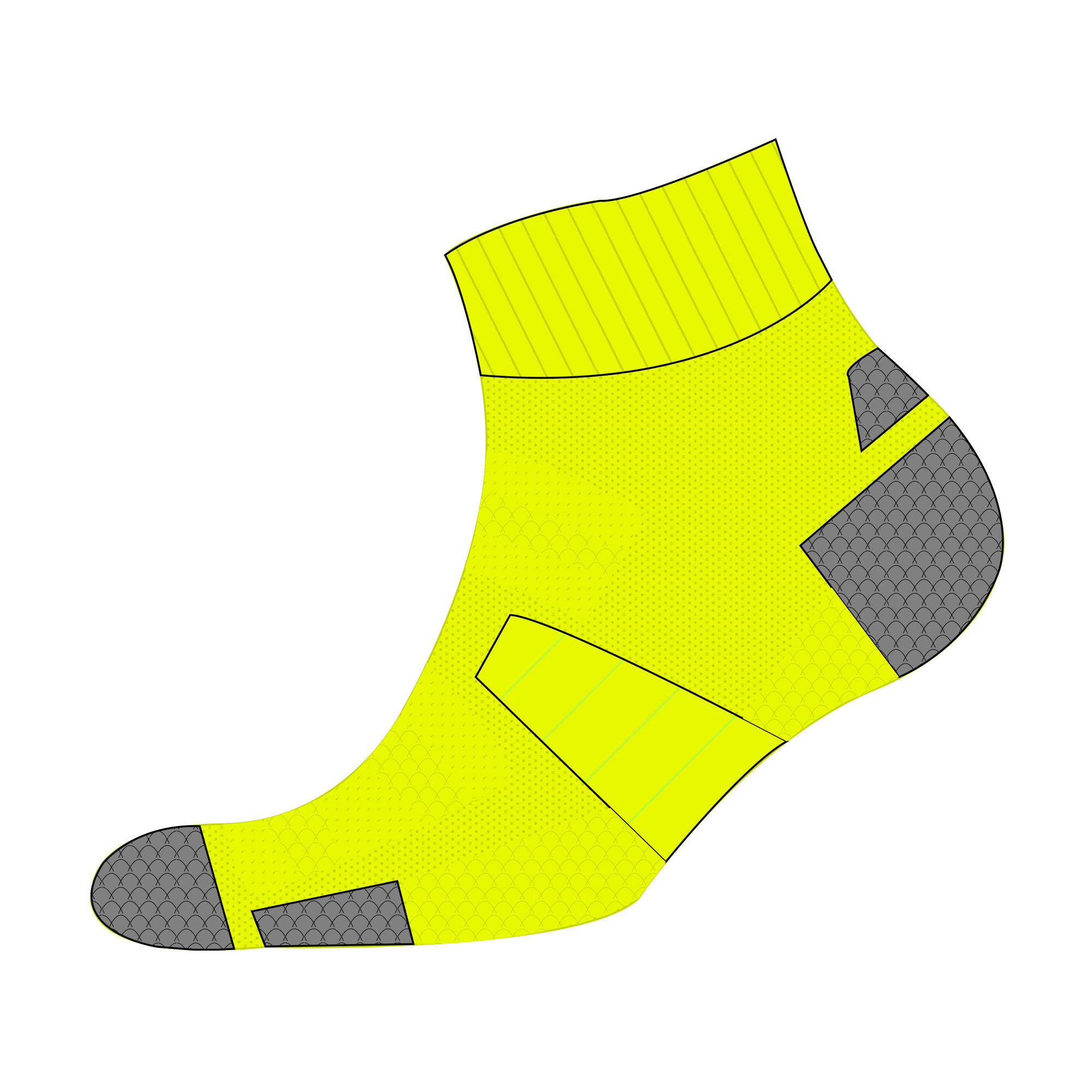 RUN900 MID THICK RUNNING SOCKS - YELLOW 10/10