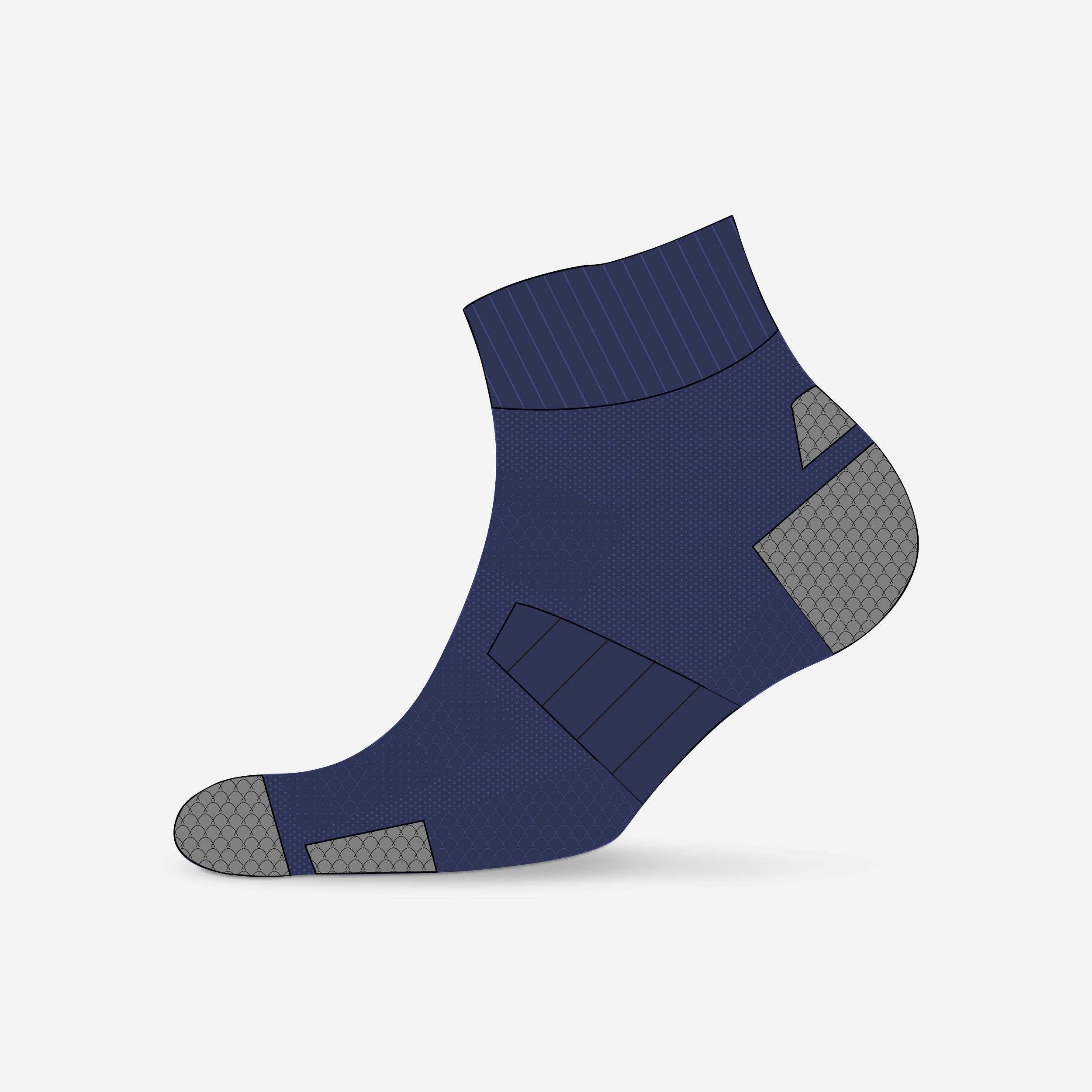 Mid-Calf Running Socks - Run 900 Merino Wool Navy - Navy blue