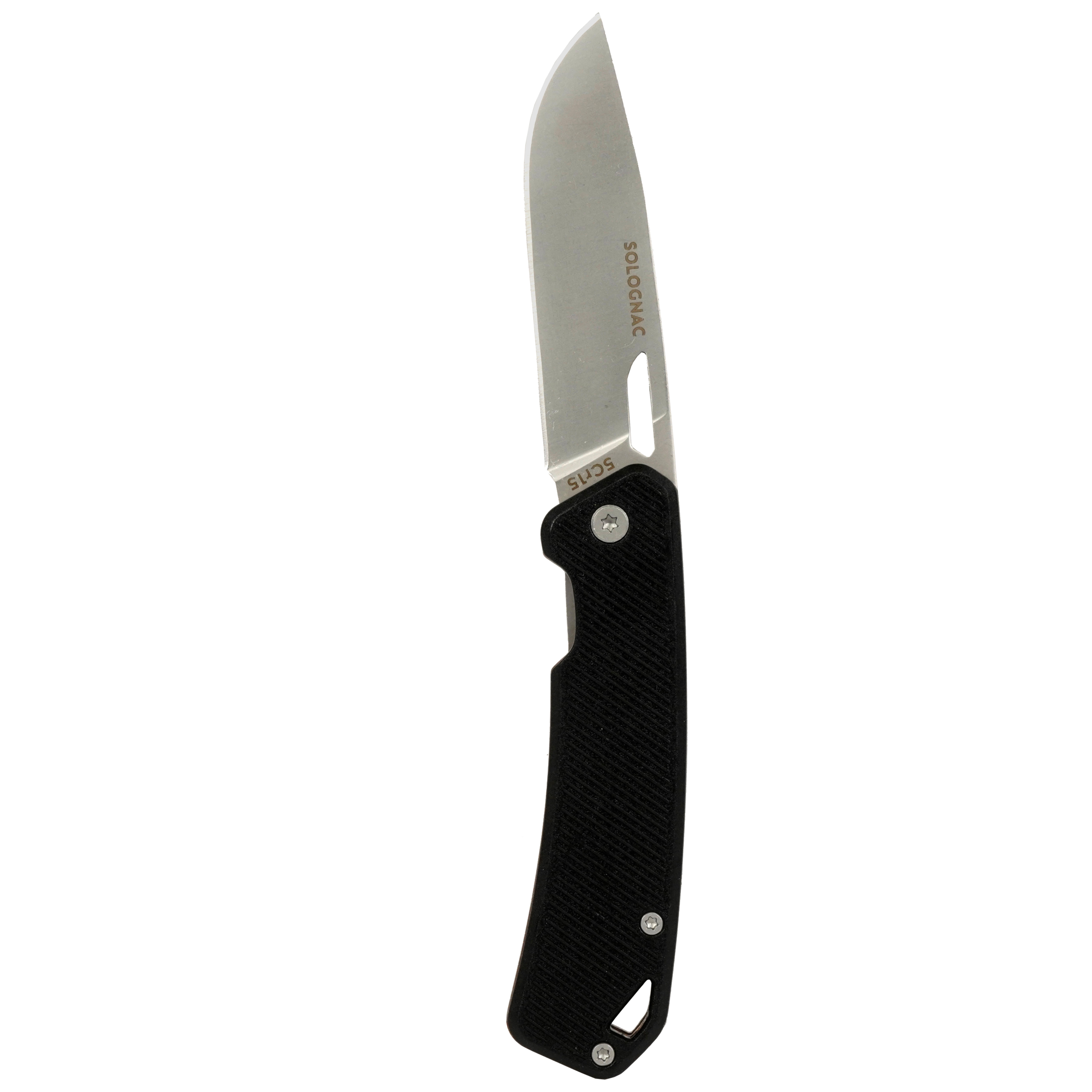Hunting Axis 75 folding knife V2 black grip - SOLOGNAC