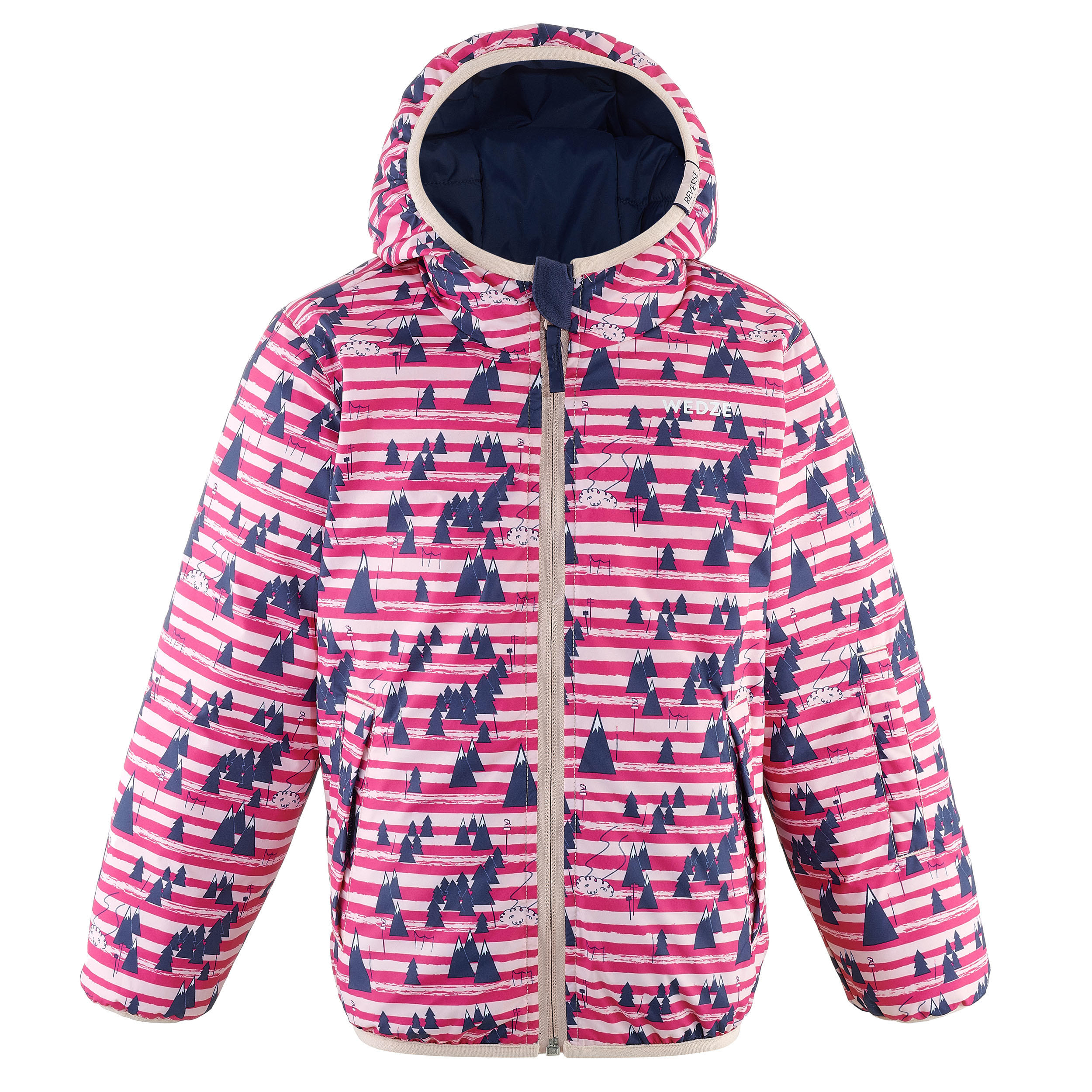 JAQUETA D'ESQUÍ NENS CÀLIDA I IMPERMEABLE WARM REVERSE 100 BLAU I ROSA 9/9