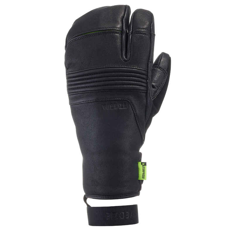 ADULT SKI GLOVES LOBSTER 900 BLACK Decathlon