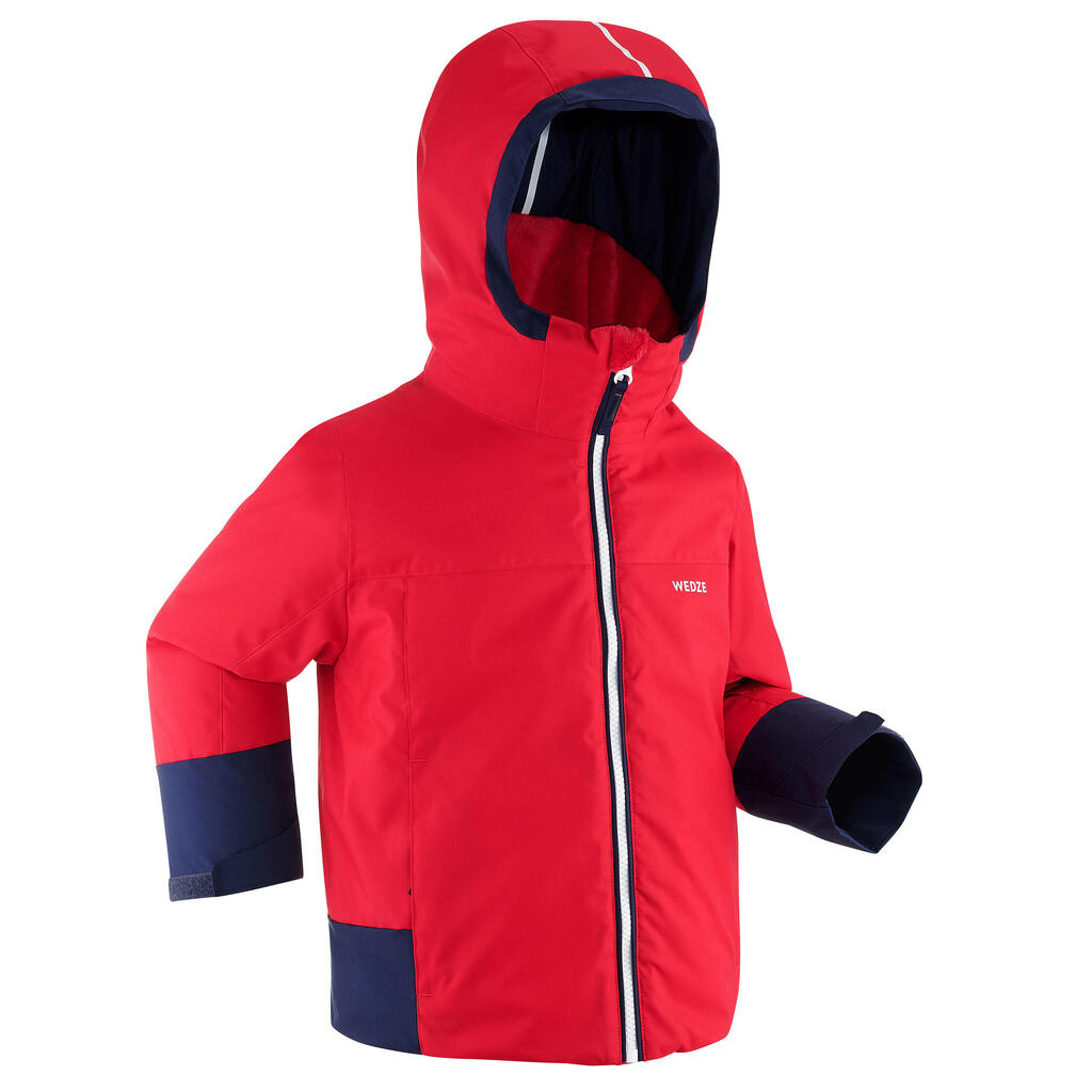 Bērnu silta un ūdensnecaurlaidīga slēpošanas jaka “500 Pull'n Fit”, tirkīza
