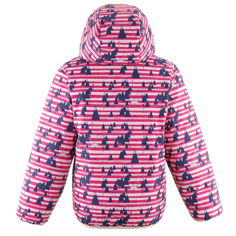 Skijacke 100 warm wasserdicht wendbar Kinder blau/rosa 