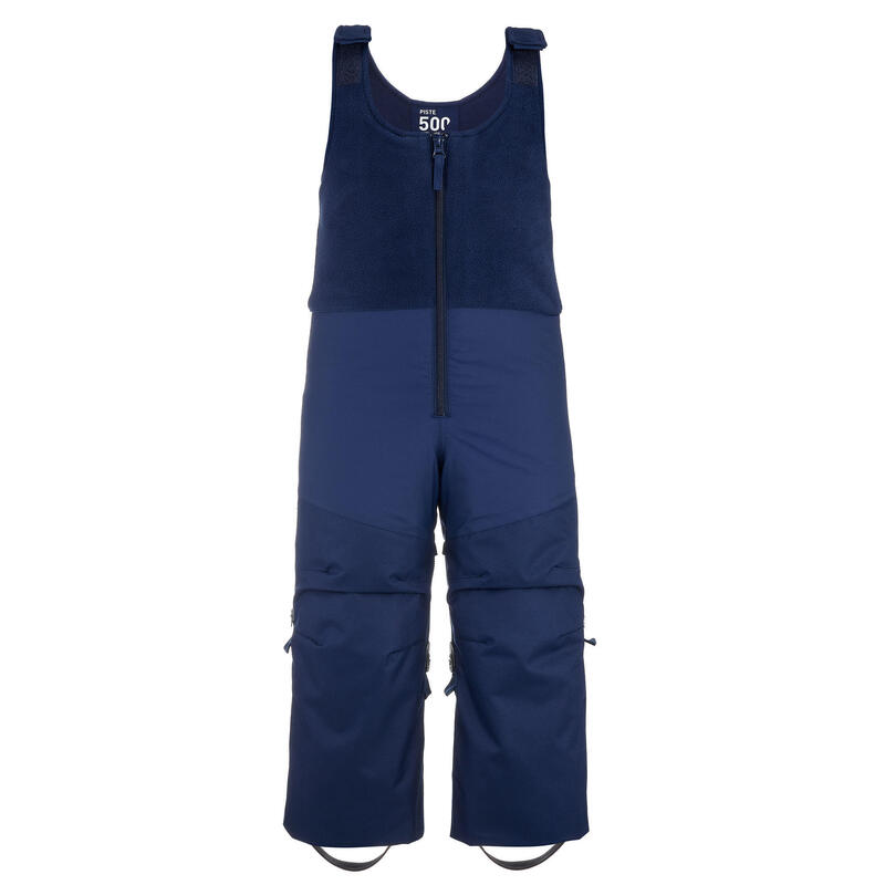 SALOPETTE DE SKI ENFANT CHAUDE ET IMPERMEABLE PNF 500 BLEUE MARINE