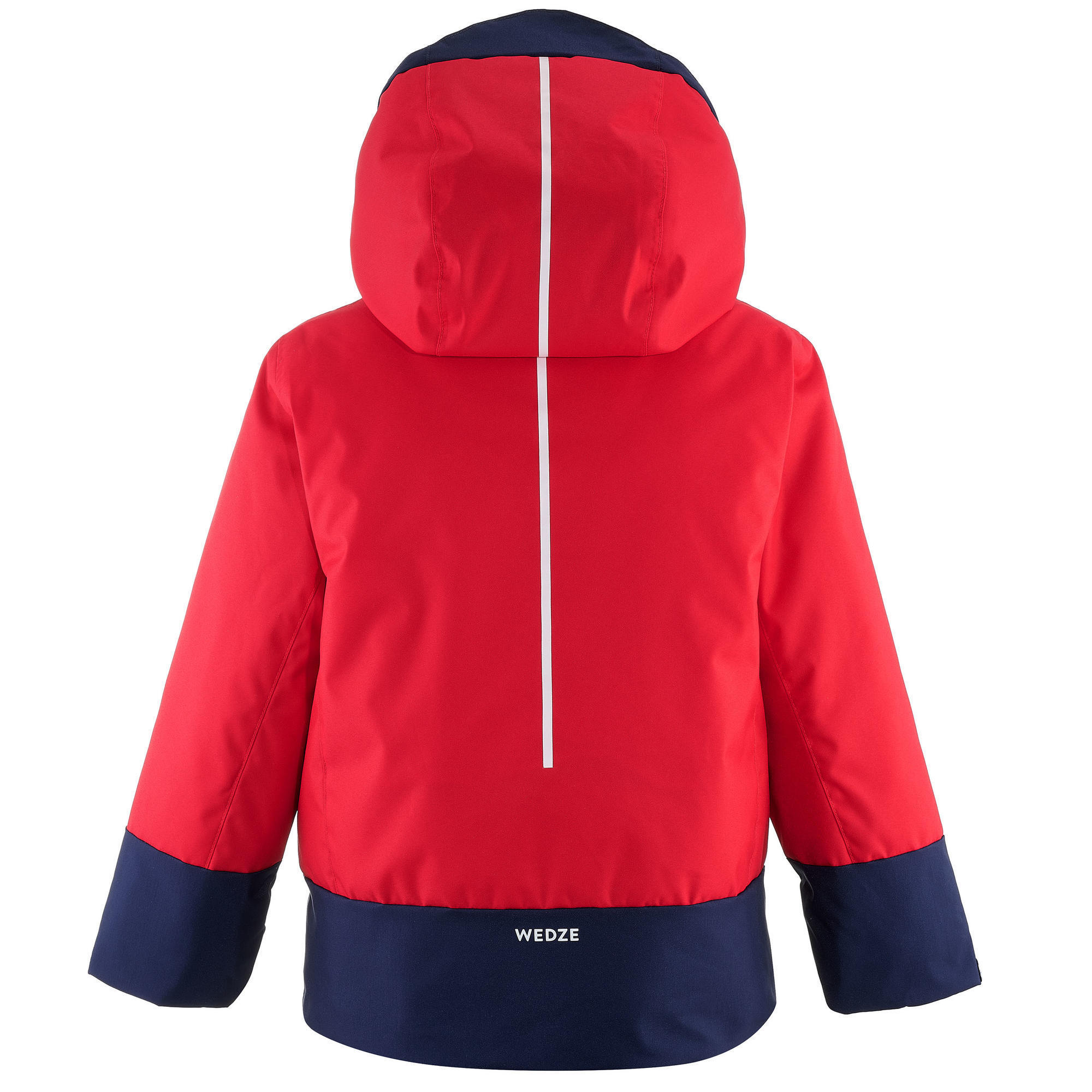 GIACCA DA SCI CALDA E IMPERMEABILE 500 PULL'N FIT PER BAMBINI ROSSO / MARINA