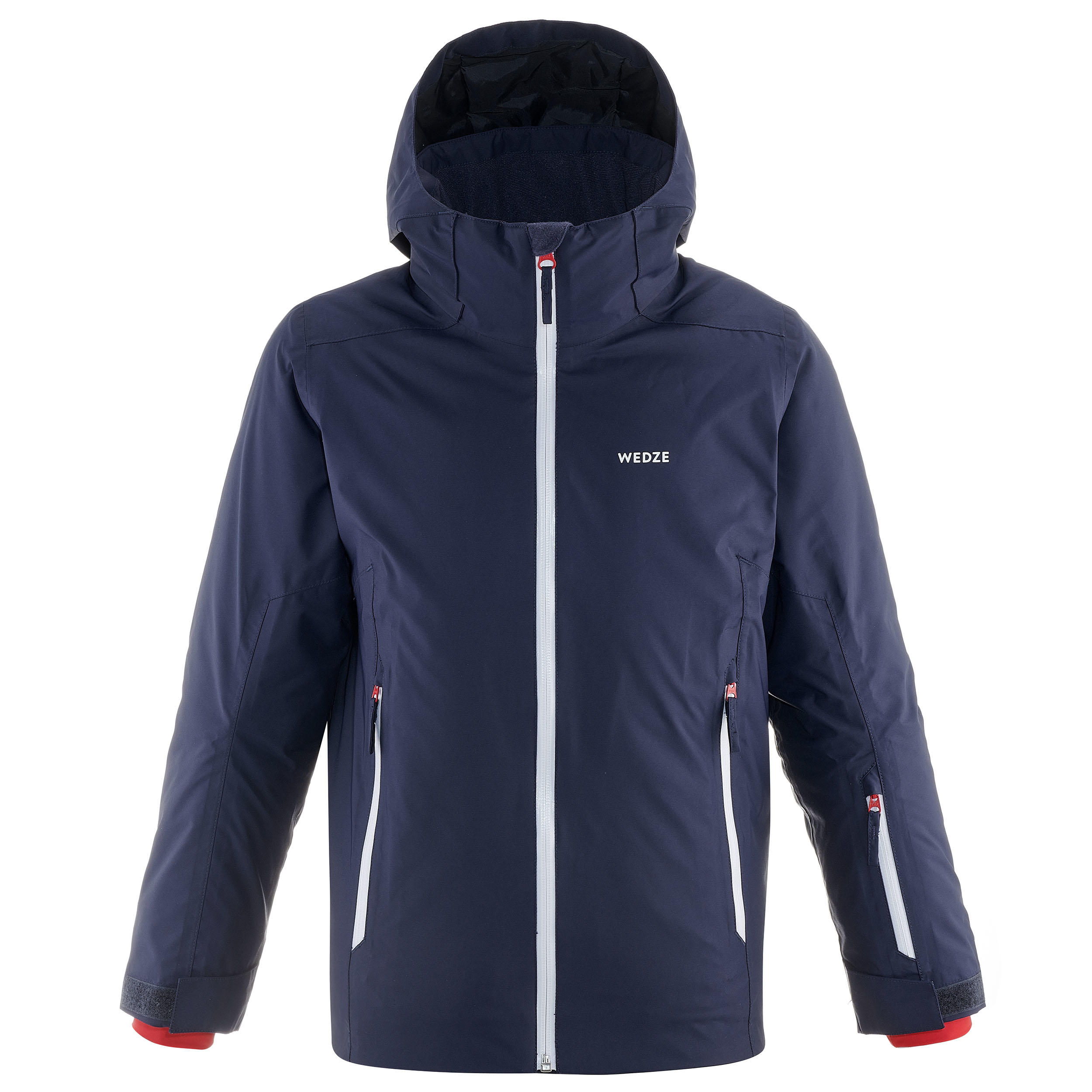 KIDS’ WARM AND WATERPROOF SKI JACKET 500 NAVY BLUE 2/8