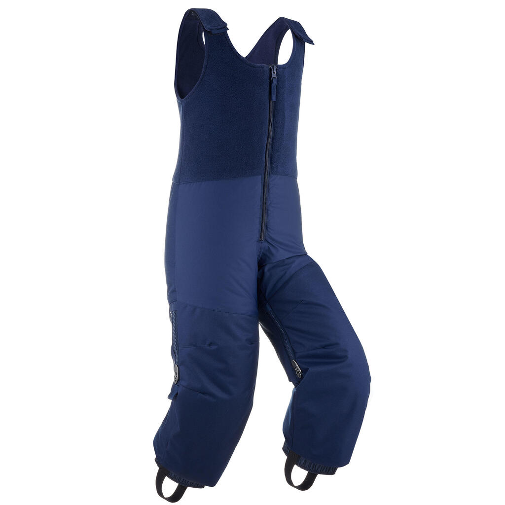 Skihose Latzhose 500 warm wasserdicht Kinder marineblau 