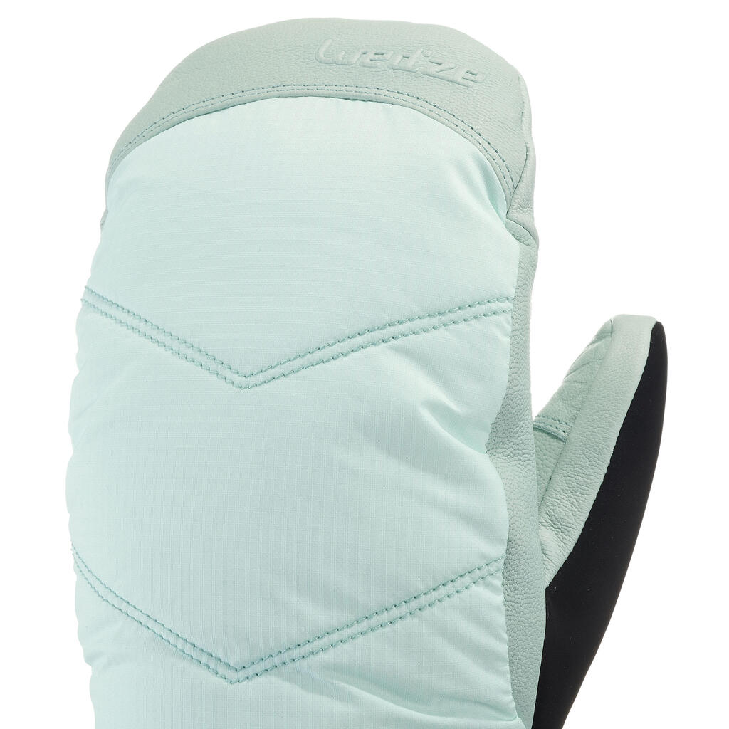 ADULT SKI MITTENS 500 - SEA GREEN