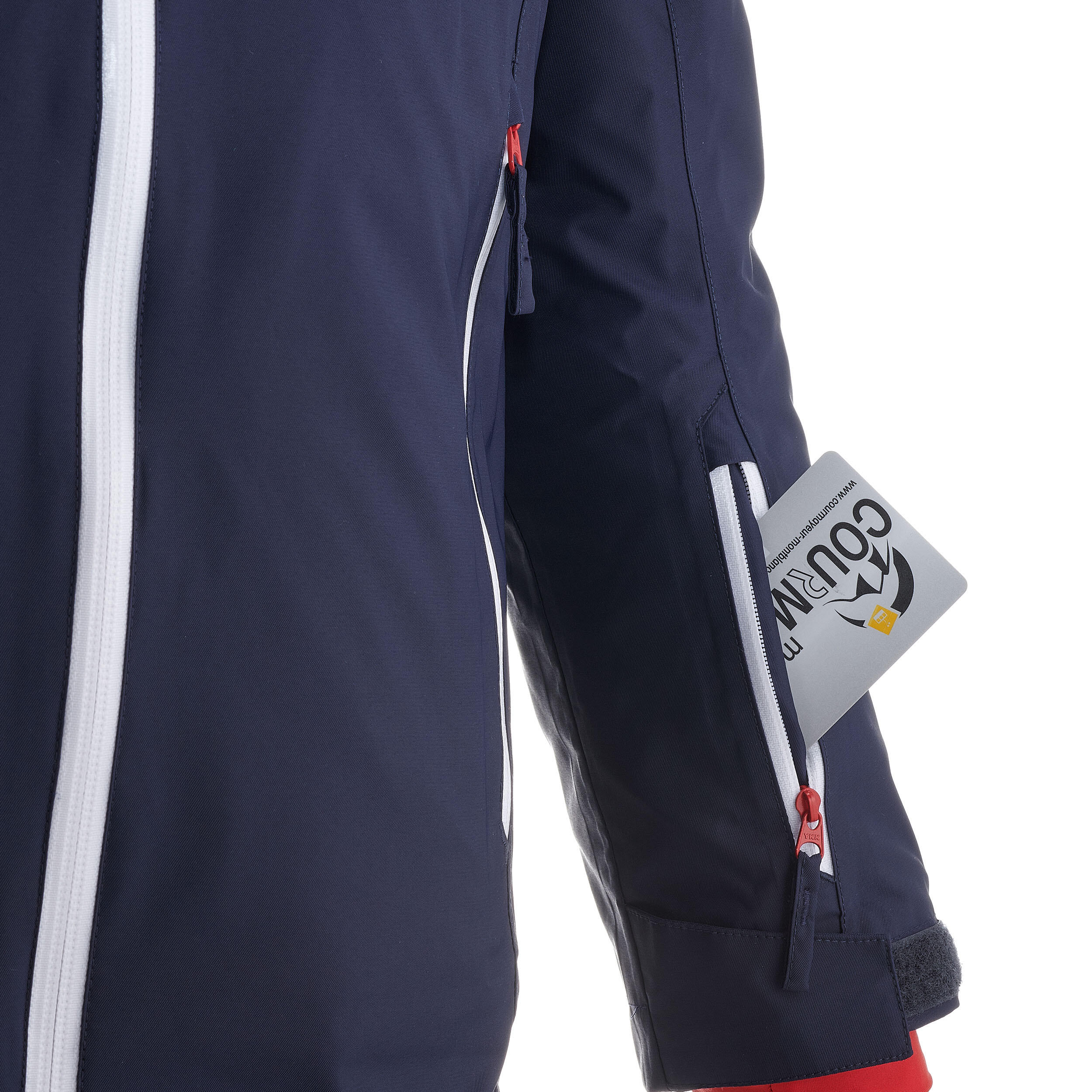 KIDS’ WARM AND WATERPROOF SKI JACKET 500 NAVY BLUE 8/8