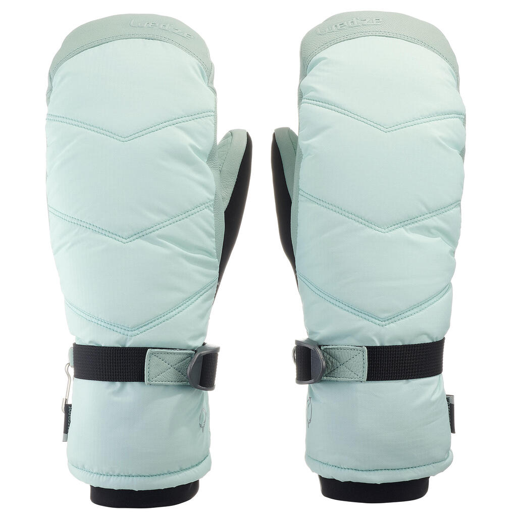 ADULT SKI MITTENS 500 - SEA GREEN