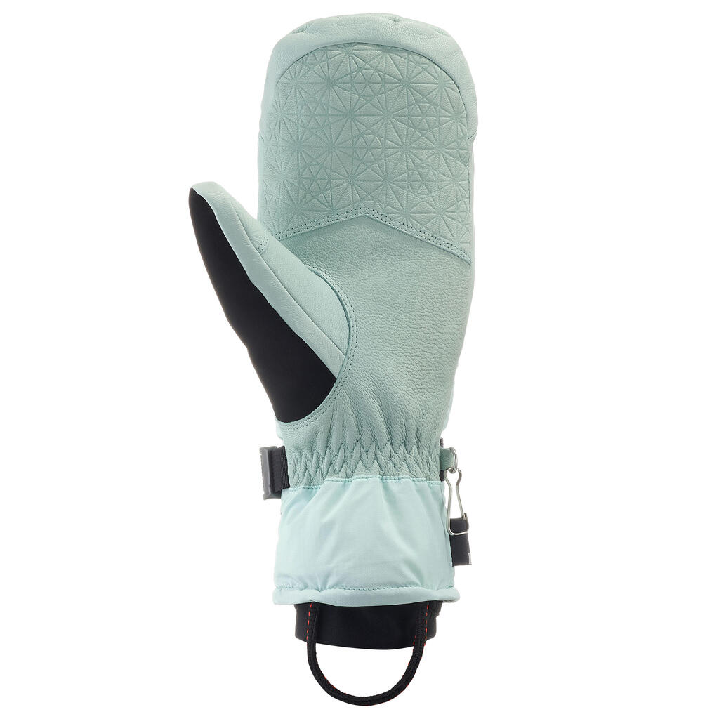 ADULT SKI MITTENS 500 - SEA GREEN