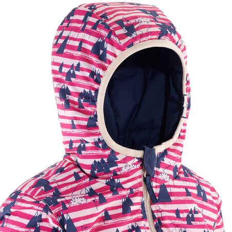 Children's Ski Jacket Warm Reverse - Blue and Pink