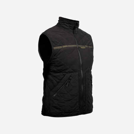 Silent padded hunting vest 500 - black.