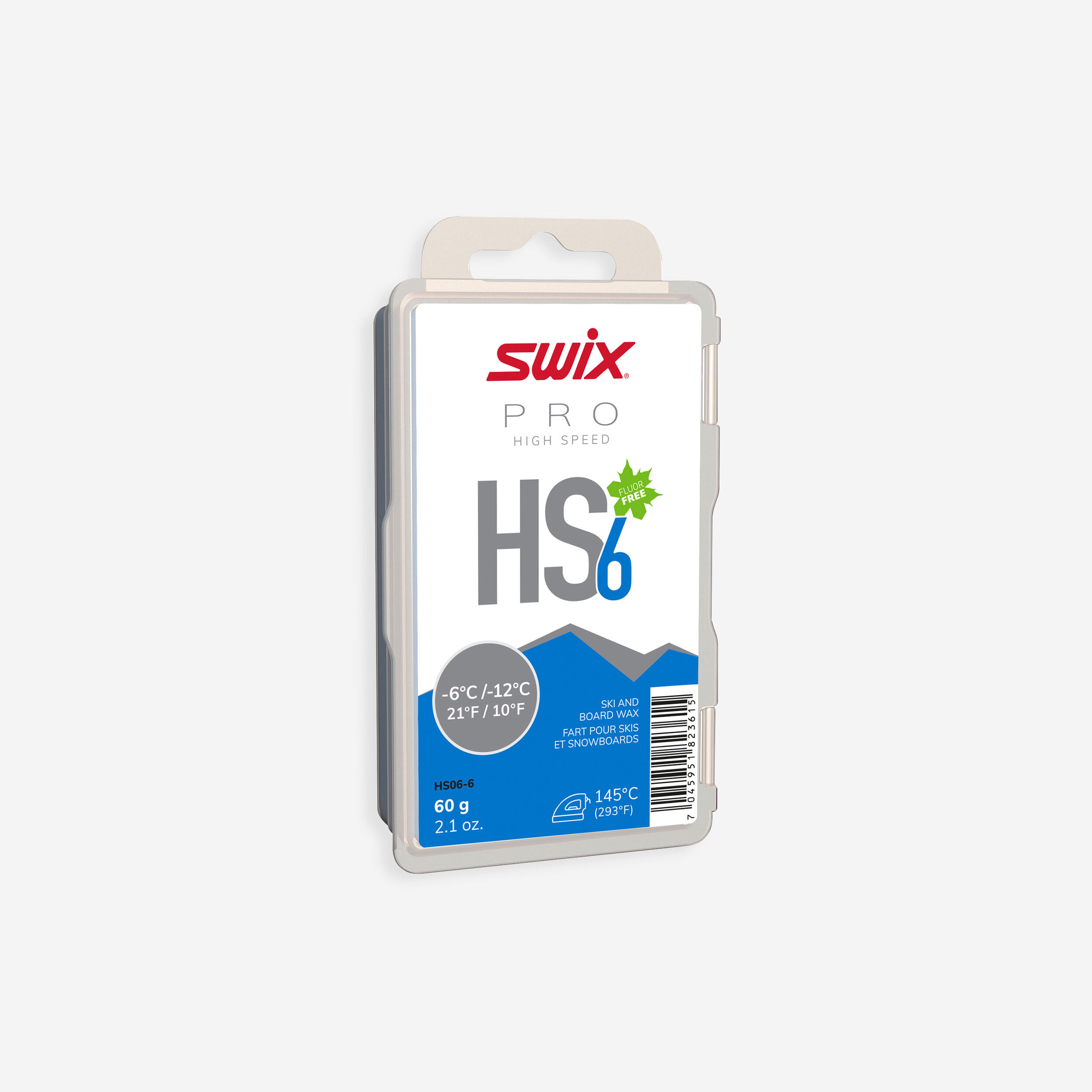 SWIX Vosk HS6 Blue na voskovanie za tepla -6 °C/-12 °C hmotnosť 60 g 60 g