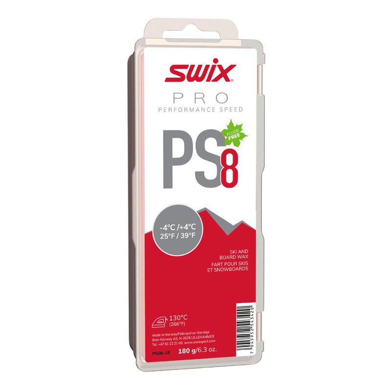 Skiwax PS8 rood -4°C/+4°C 180 g