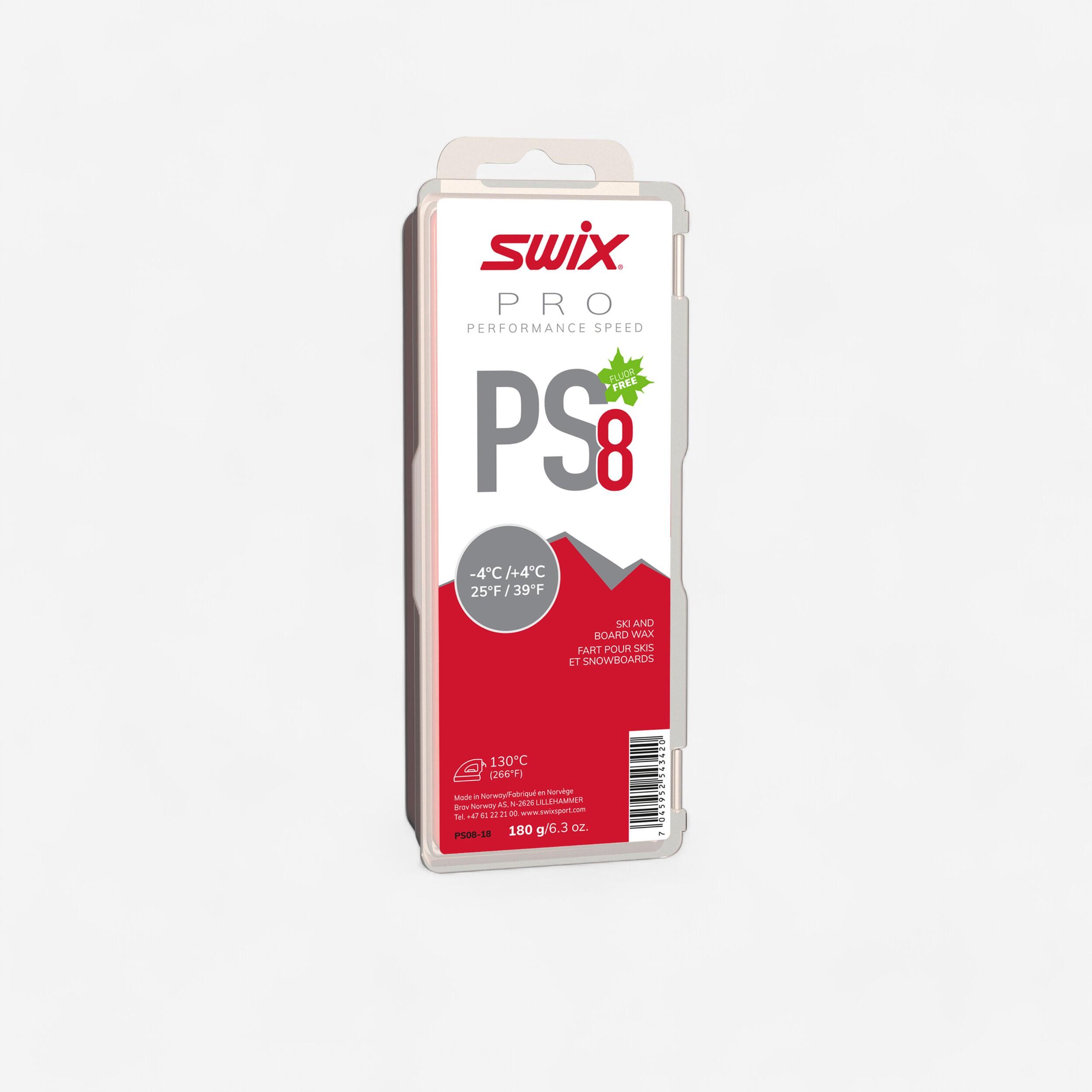 SWIX Vosk PS8 Red na voskovanie za tepla -4 °C / +4 °C 180 g