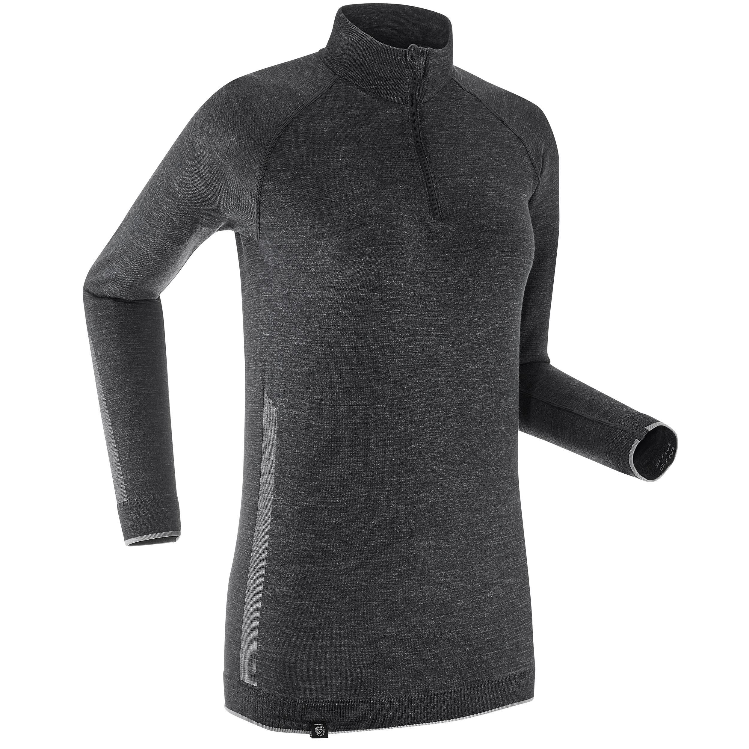 Women’s Long-sleeved Merino Wool High-tech T-shirt XC S UW 500 1/9