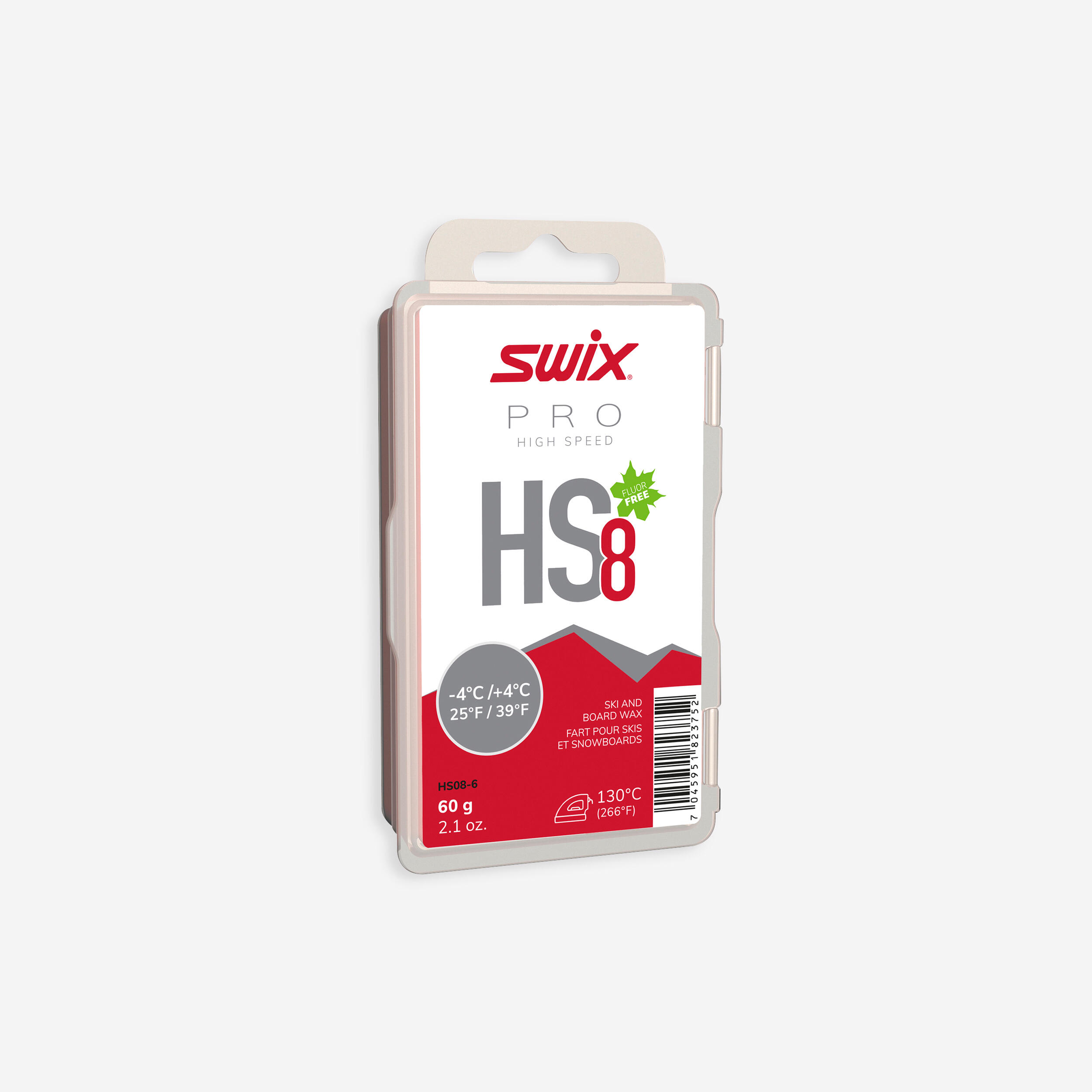 SWIX Warm wax - HS8 -4°C/+4°C - 60g - Red