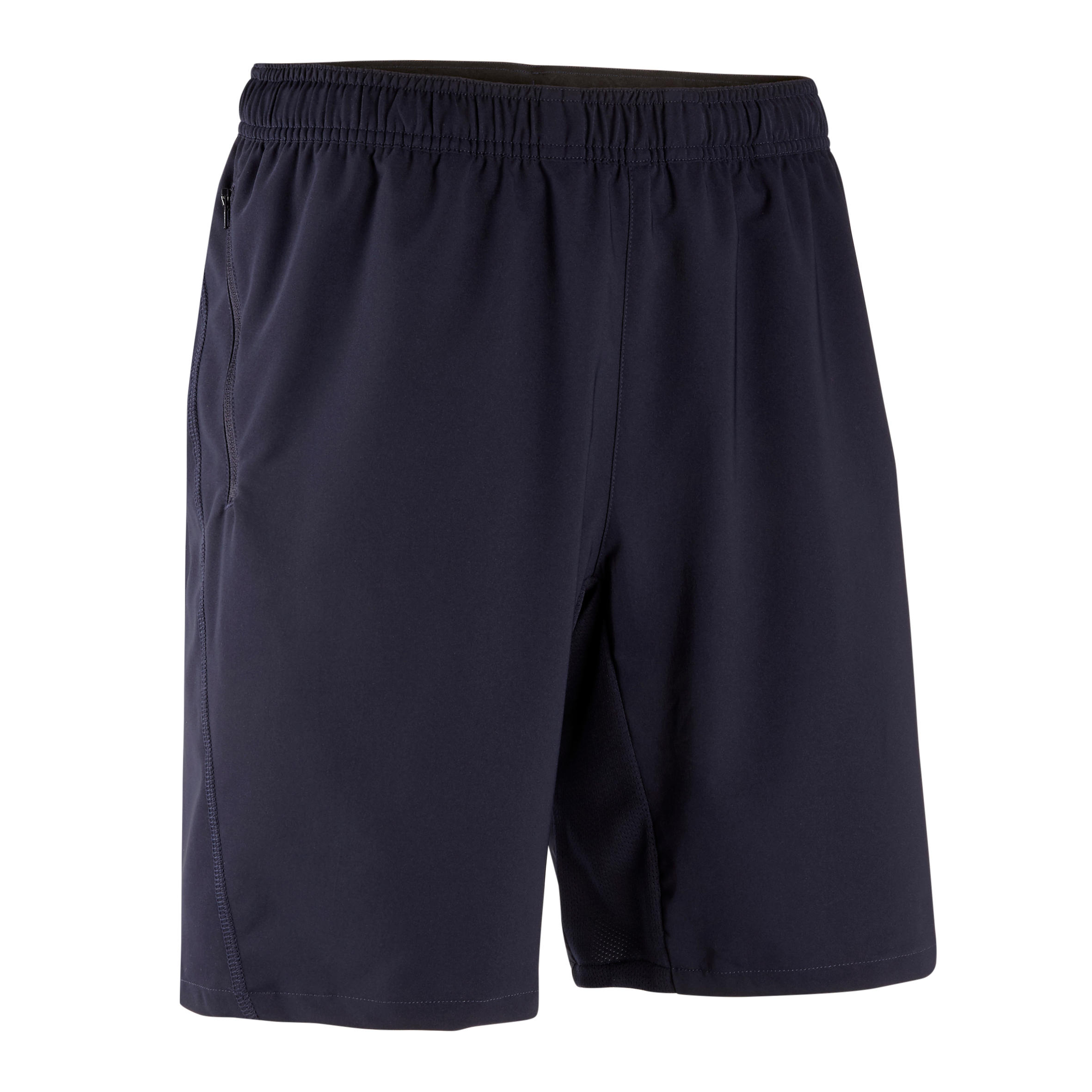 Men's Fitness Training Shorts with Zippered Pockets - Navy