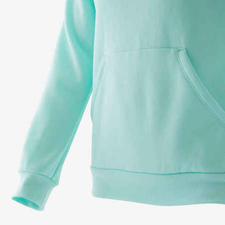 Girls' Warm Fleece Gym Hoodie 100 - Plain Green