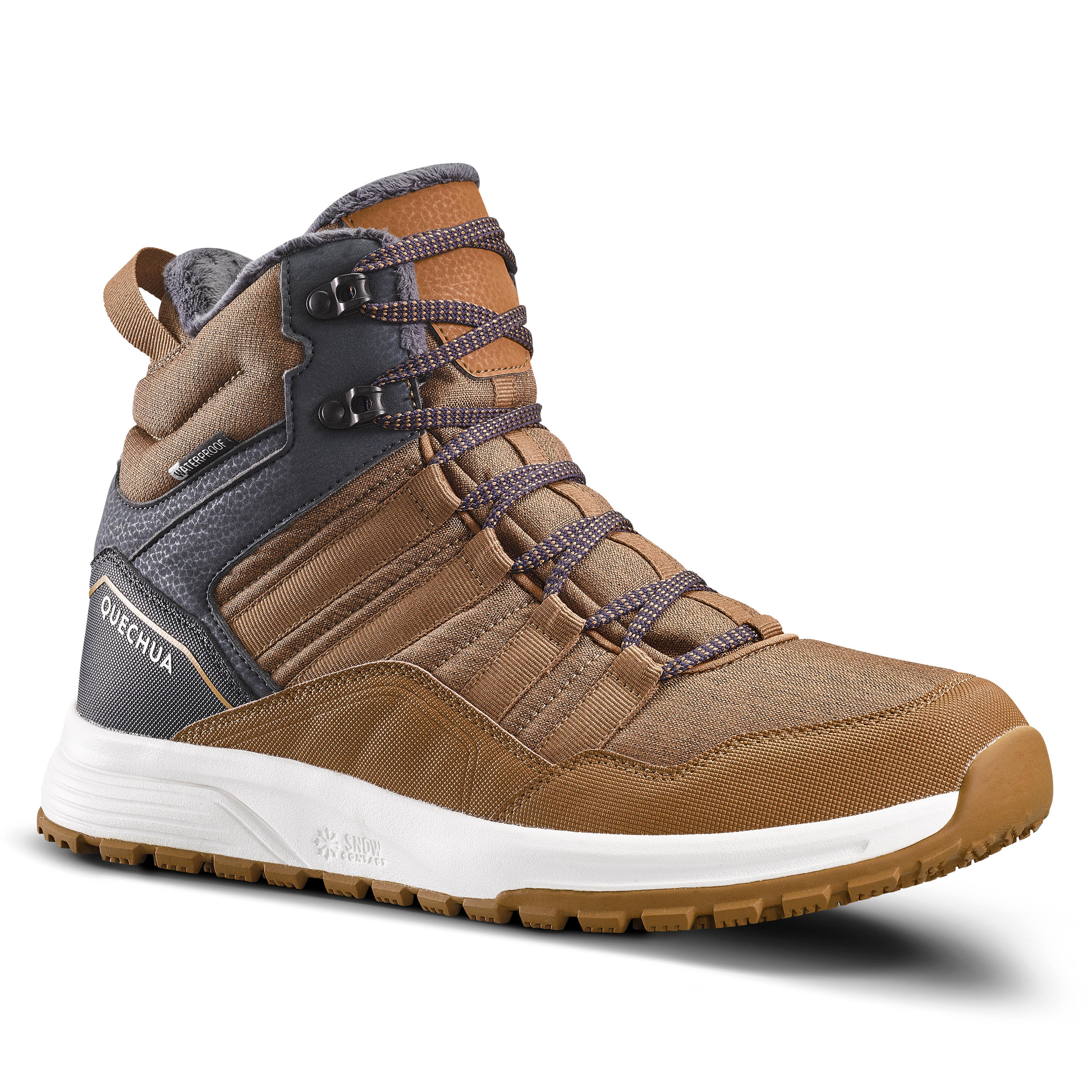 Botas c lidas e impermeables de senderismo caf hombre SH500 MID