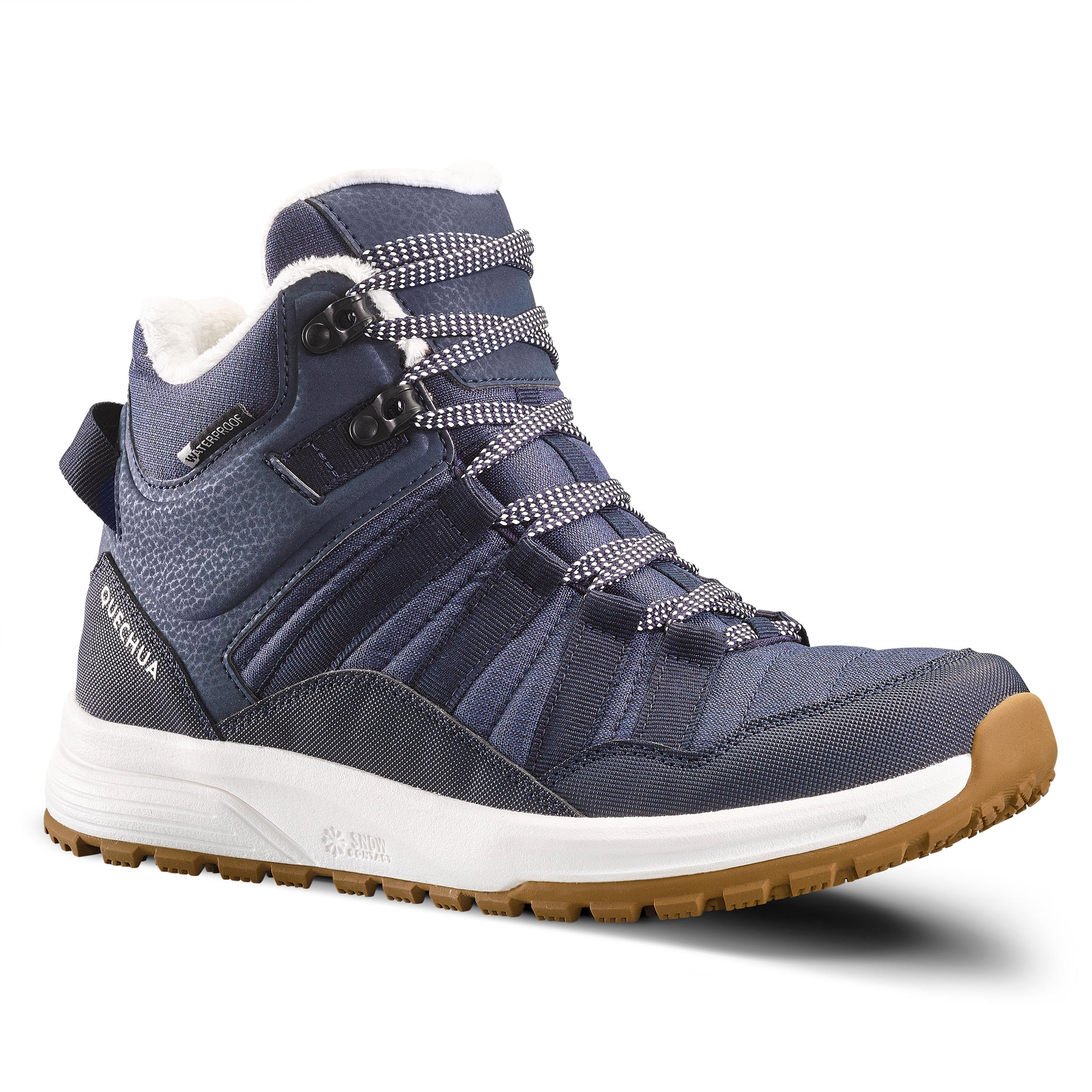 Botas c lidas impermeables de senderismo gris azul mujer SH500 Mid